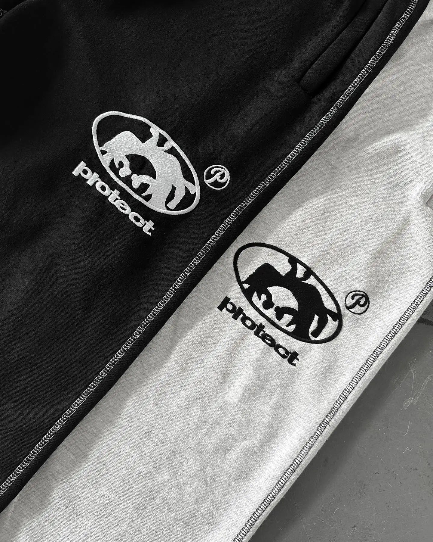 Streetwear PROTECT Y2K Sweatpants Pants Mens Womens Hip Hop Letter Embroidery Baggy Casual Pants Elastic Waist Jogging Pants