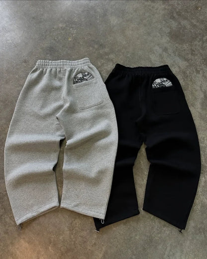 High street hip-hop men suit fashionable and popular embroidered design pullovers Gothic Harajuku loose casuel suit tracksuit